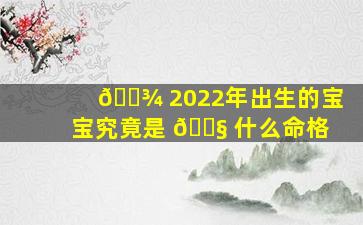 🌾 2022年出生的宝宝究竟是 🐧 什么命格